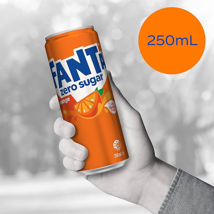 Fanta Orange Zero Sugar 250ml can